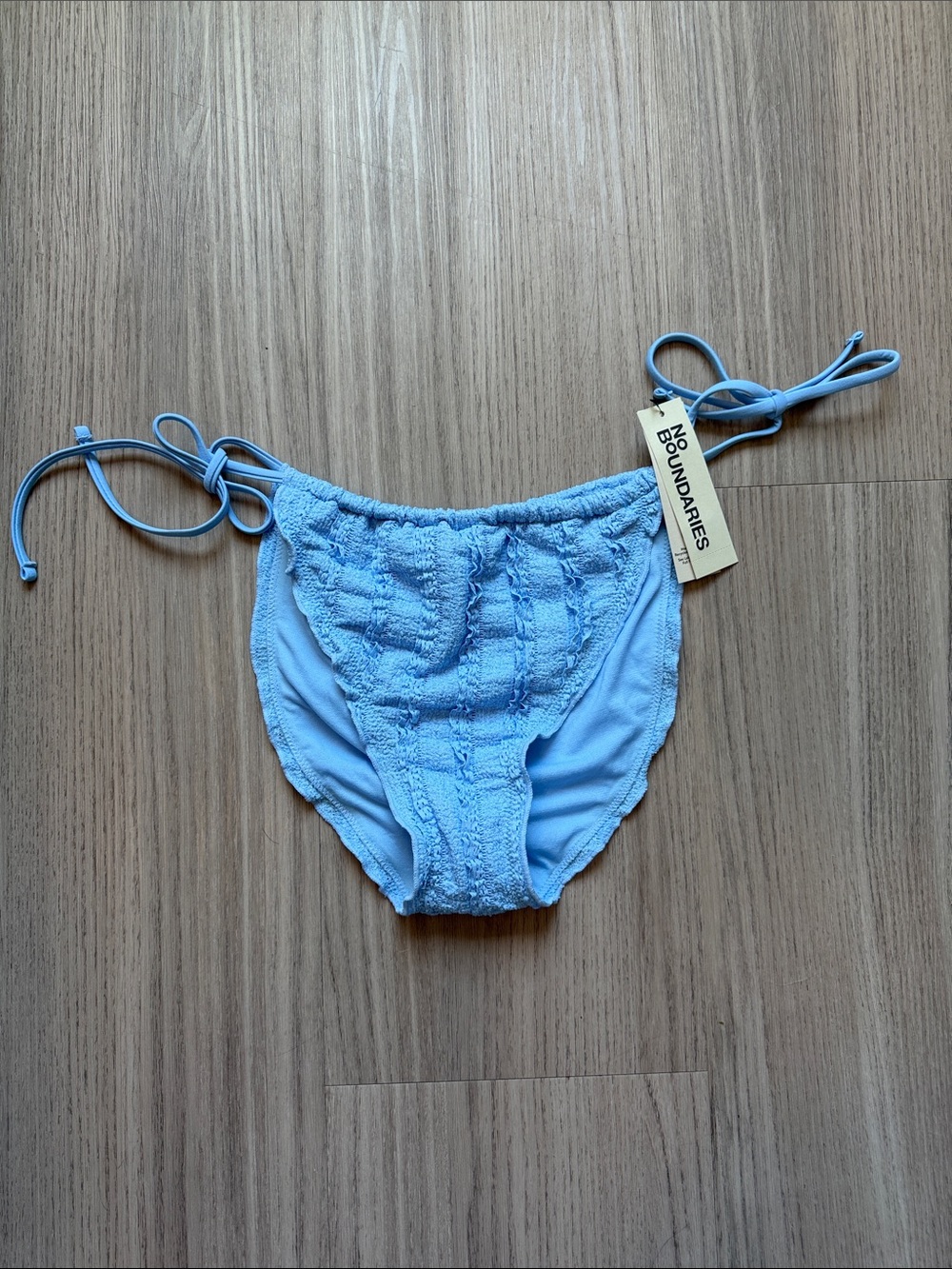 No Boundaries Light Blue Tie-Side Bikini Bottom
